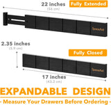 Moonval Bamboo Drawer Dividers, Adjustable Organizers with Inserts & Labels for Kitchen & Dressers