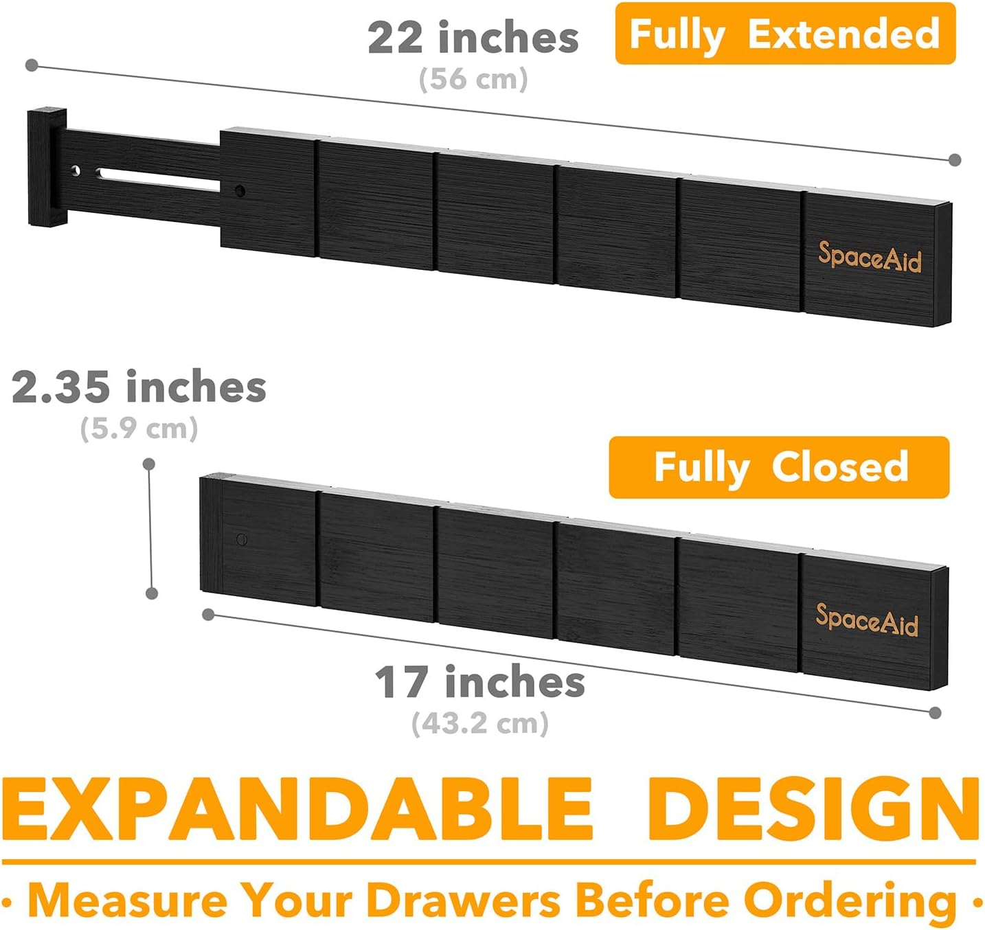 Moonval Bamboo Drawer Dividers, Adjustable Organizers with Inserts & Labels for Kitchen & Dressers
