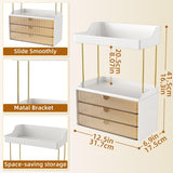 Moonval Makeup Organizer, 5-Tier Vanity Storage with 3 Large Drawers for Cosmetics & Skincare
