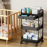 Moonval Multifunction Rolling Storage Cart, Mobile Multi-Tier Organizer for Kitchen, Bathroom & Laundry