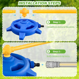 Moonval 360° Rotating Water Sprinkler, Adjustable Garden Lawn Sprayer for Kids & Pets
