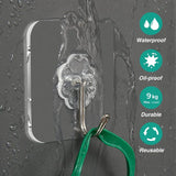 Moonval Adhesive Wall Hooks, 10-Pack 180° Rotating Self-Adhesive Hooks for Home Organization