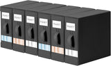 Moonval Bed Sheet Organizers, 6-Pack Foldable Linen Storage Boxes for Bedding, Blankets & Towels