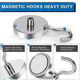 Moonval Steel Magnetic Hooks, Rust-Resistant No-Drill Hangers for Fridge, Set of 4