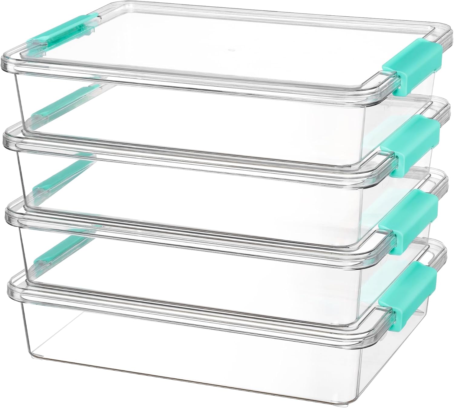 Moonval Plastic Storage Bins, Clear Stackable Containers with Lids for Crafts & Home Storage