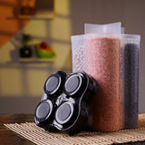 Moonval Storage Container, 4-Section 2500ml Clear Food Organizer with Lid for Snacks & Spices