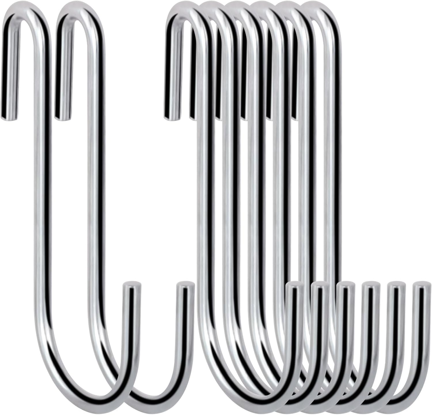 Moonval Heavy-Duty S Hooks, Metal Hanging Hooks for Kitchen, Closet & Garage
