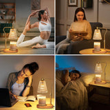 Moonval Candle Warmer Lamp, Height-Adjustable Dimmable Wax Warmer with Timer for Jar Candles