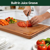 Moonval Bamboo Cutting Board Set, 3-Piece Carbonized Wood Chopping Boards with Juice Grooves