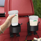 Moonval Car Seat Cup Holder & Phone Mount, Headrest Organizer with Bag Hooks