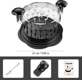 Moonval Chicken Shredder Tool, Large Twist Meat Shredder with Brush & Fork for Chicken, Pork & Beef