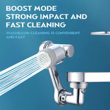 Moonval 1080° Rotating Faucet Extender, 3-Joint Swivel Tap Attachment with Dual Spray Modes