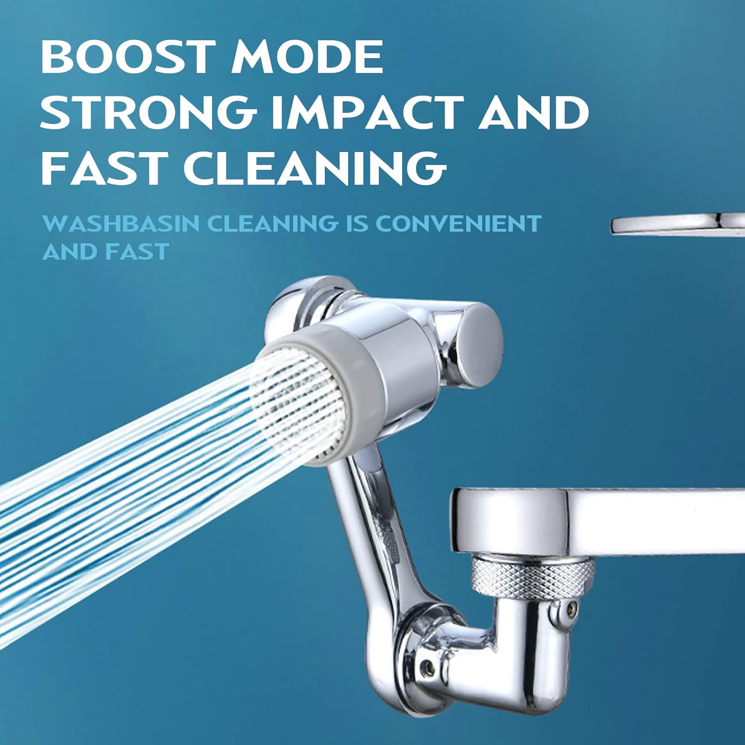 Moonval 1080° Rotating Faucet Extender, 3-Joint Swivel Tap Attachment with Dual Spray Modes