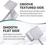 Moonval Meat Tenderizer Hammer, Dual-Sided Heavy-Duty Mallet with Comfortable Grip Handle