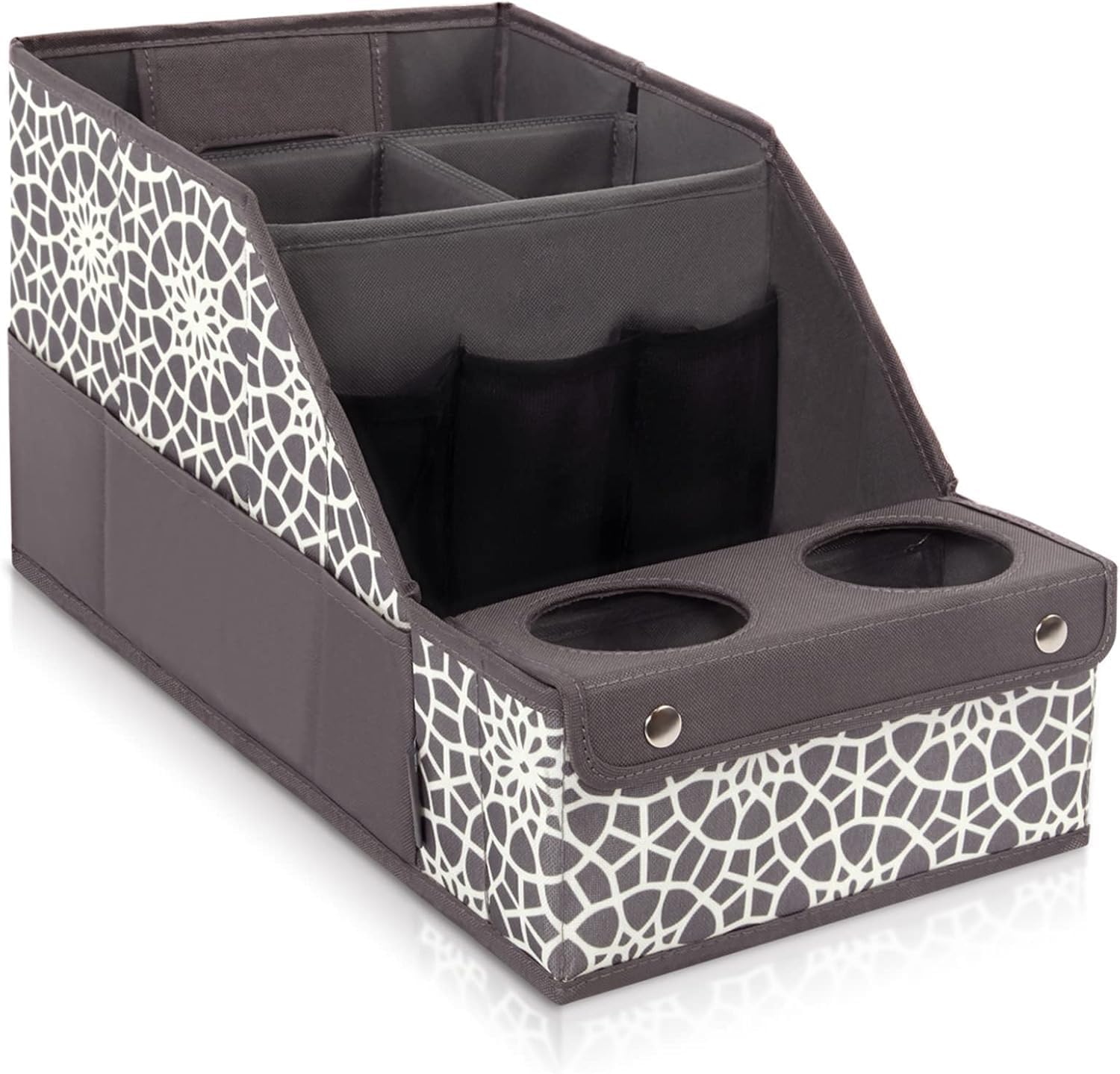 Moonval Car Seat Organizer, Front Seat Storage with 11 Compartments, 2 Cup Holders & Waterproof Oxford Fabric