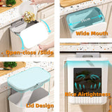 Moonval 7L Hanging Garbage Bin, Cabinet Door Kitchen Trash Can with Lid