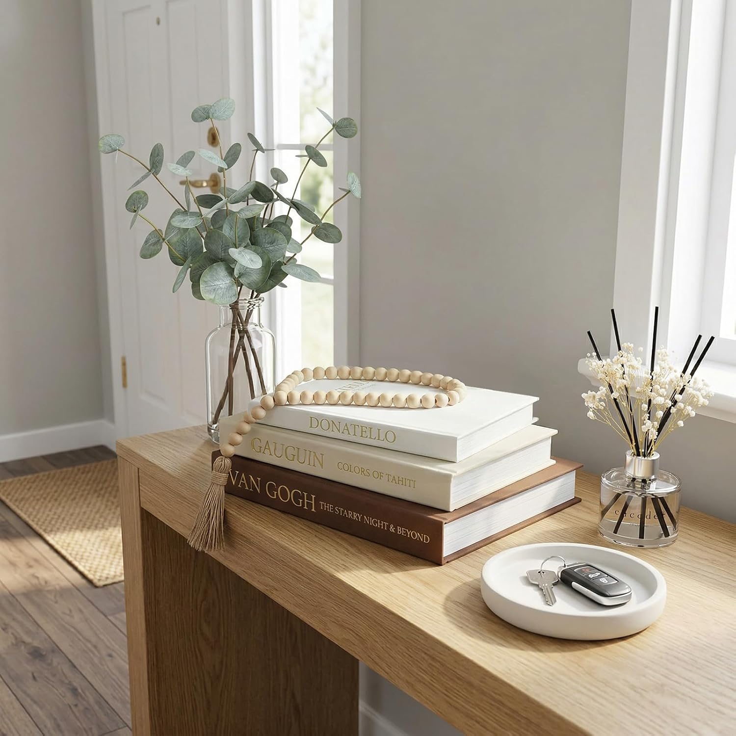 Moonval Decorative Faux Book Box Set, Set of 3 Linen Storage Books with Hidden Compartment