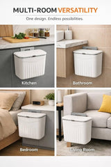 Moonval 7L Hanging Garbage Bin, Cabinet Door Kitchen Trash Can with Lid