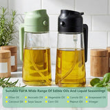 Moonval Oil Sprayer Set, 2-Pack 2-in-1 Oil Mister & Dispenser Bottles for Cooking, Air Fryer & BBQ
