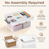 Moonval Craft Storage Box, Clear Organizer with Removable Tray for Art & Sewing Supplies