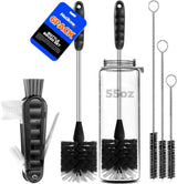 Moonval Bottle Brush Cleaner Set, 5-Piece Cleaning Brushes with Stainless Steel Handle for Bottles & Straws