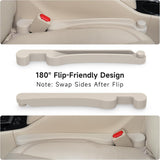 Moonval Car Seat Gap Fillers, 2-Pack 3-in-1 Foam Organizers with Storage Hook for Car Seats