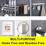Moonval Adhesive Wall Hooks, Waterproof No-Drill Screw Wall Hooks for Heavy-Duty Hanging