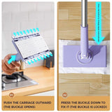 Moonval Mini Flat Mop, Foldable Microfiber Floor Cleaner with Washable Cleaning Cloths