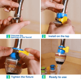 Moonval Faucet Water Filter, Multi-Layer Activated Carbon Tap Purifier with Universal Clamp