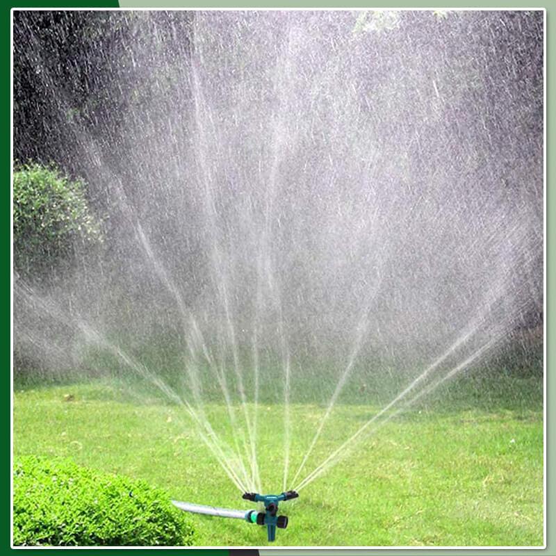 Moonval 360° Rotating Garden Sprinkler, Multi-Nozzle Lawn Watering System with Stable Base