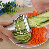 Moonval Julienne Vegetable Peeler, Stainless Steel Dual-Blade Shredder for Carrots & Cucumbers