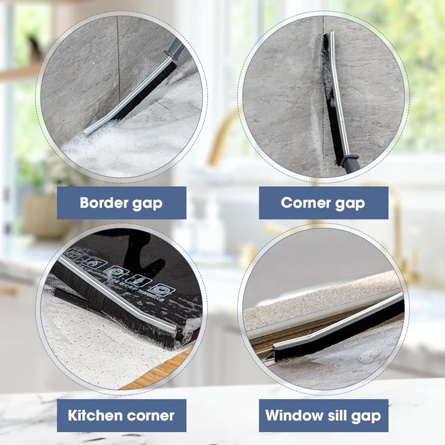 Moonval Gap Cleaning Brush, Hard Bristle Crevice Scrub Brush for Kitchen & Bathroom