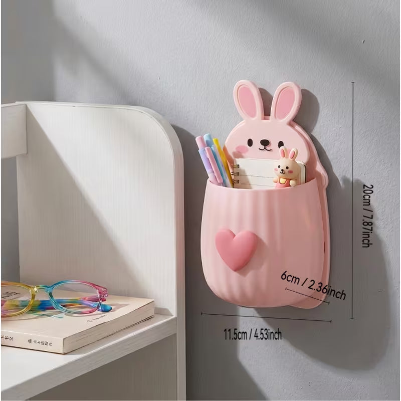Moonval Rabbit Wall Organizer, Adhesive Storage Rack for Bathroom, Desk & Daily Essentials