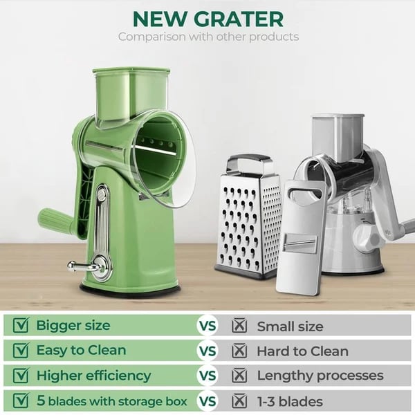 Moonval 5-in-1 Food Chopper, Multifunction Vegetable Cutter & Kitchen Slicer Set