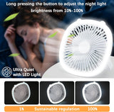 Moonval Portable Desk Fan with LED Light, Rechargeable 2-in-1 Quiet USB Cooling Fan