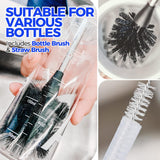 Moonval Bottle Brush Cleaner Set, 5-Piece Cleaning Brushes with Stainless Steel Handle for Bottles & Straws