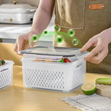 Moonval Produce Storage Containers, Airtight Food Saver Set with Removable Colanders