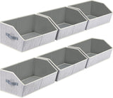 Moonval Trapezoid Closet Shelf Organizers, 3-Pack Large Fabric Storage Bins with Handles
