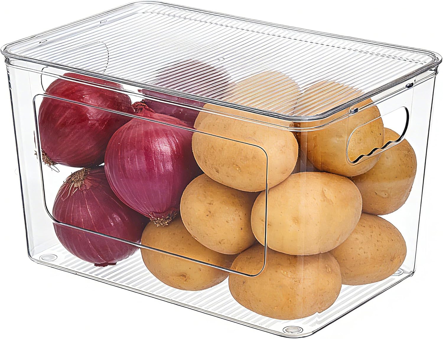 Moonval Plastic Storage Bins, 6-Pack 32 Qt Clear Stackable Containers with Lids for Home Organization