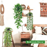Moonval 4Pcs Fake Plants, Artificial Plants Fake Hanging Plants for Boho Home Bathroom Bedroom Living Room Office Wall Shelf Decor Indoor Outdoor