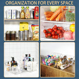 Moonval Plastic Storage Bins, Clear Multi-Use Organizer Containers for Pantry, Kitchen & Fridge