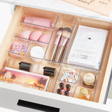 Moonval Clear Drawer Organizer Set, 44-Piece Plastic Storage Trays for Makeup, Kitchen & Office