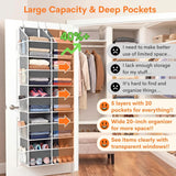 Moonval Over-the-Door Organizer, 5-Tier Hanging Storage with 10 Compartments, 80 lb Capacity