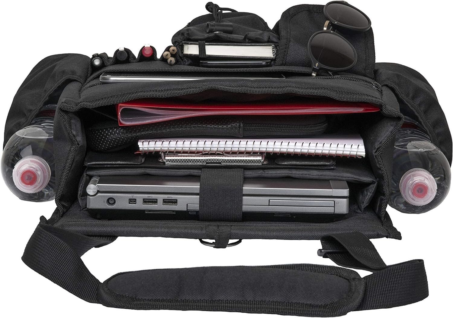 Moonval Front Seat Organizer, Car Office Storage with Tablet & Laptop Compartments and Shoulder Strap