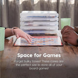Moonval Board Game Storage Containers, Clear Stackable Organizers with Snap-Tight Lids & Handles