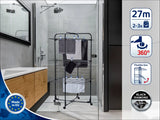 Moonval Tower Clothes Drying Rack, 3-Tier Foldable Laundry Airer with Wheels, 27m Drying Space