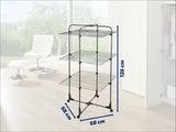 Moonval Tower Clothes Drying Rack, 3-Tier Foldable Laundry Airer with Wheels, 27m Drying Space