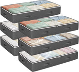 Moonval Under Bed Storage Bags, Foldable Organizers with Clear Window & Reinforced Handles