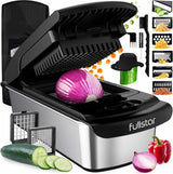 Moonval Vegetable Chopper, 4-in-1 Food Chopper & Spiralizer with Container for Kitchen Prep