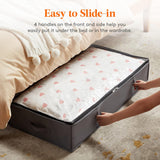 Moonval Under Bed Storage Bags, Foldable Organizers with Reinforced Handles for Bedding & Clothes